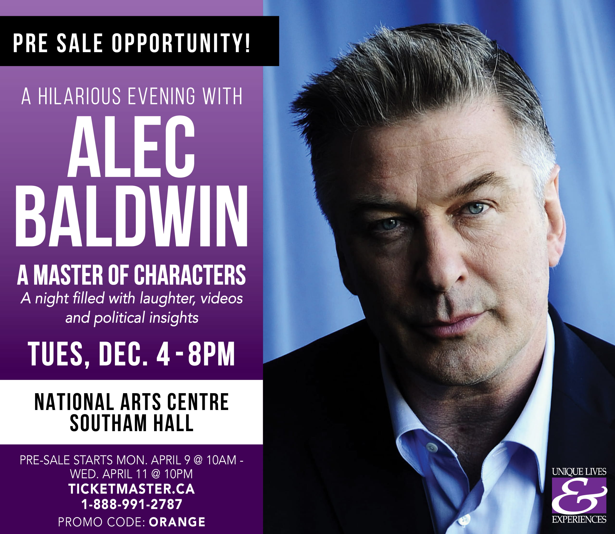 A Hilarious Evening with Alec Baldwin  boom 99.7