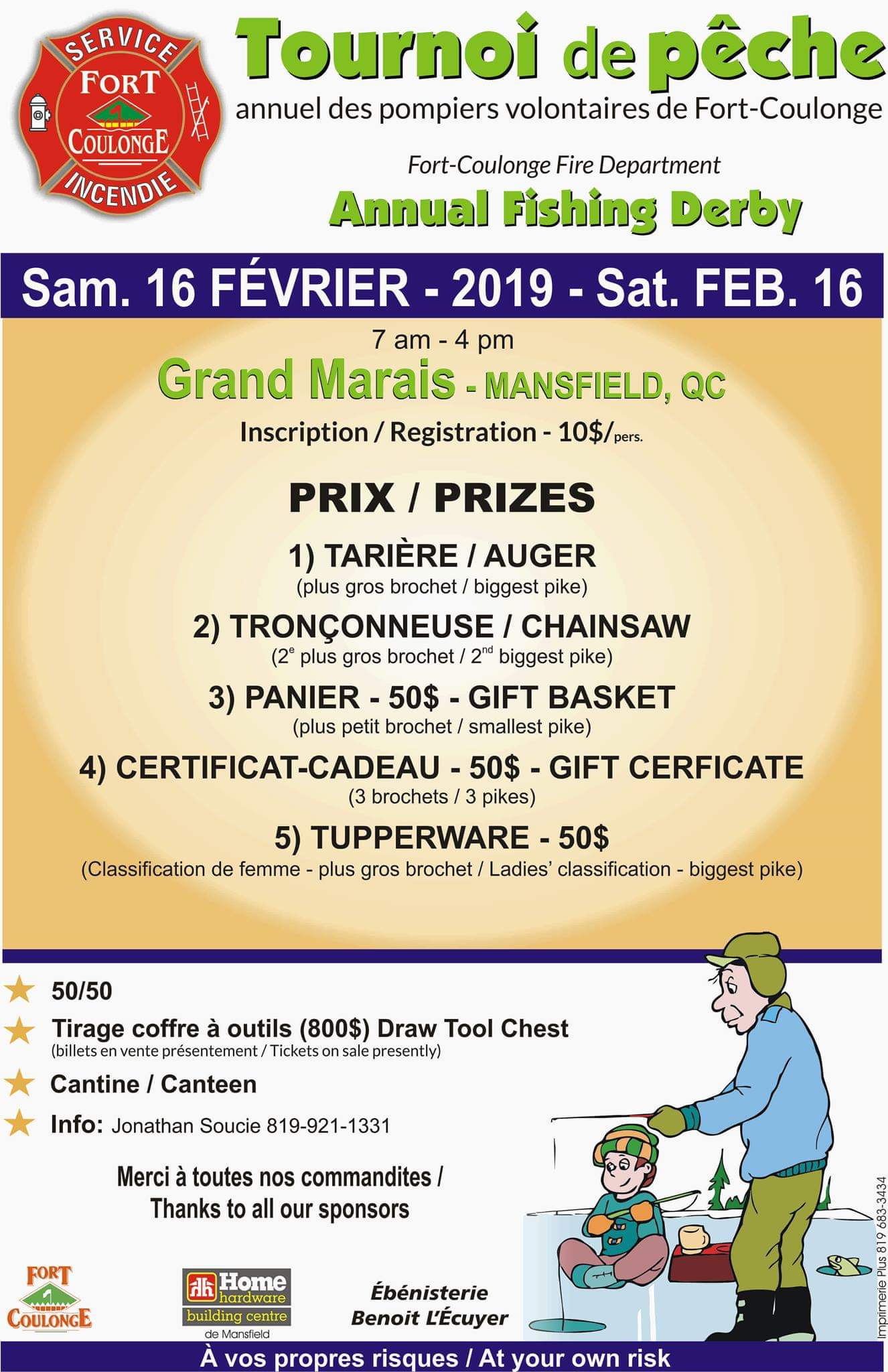 FortCoulonge Fire Departement Annual Fishing Derby boom 99.7